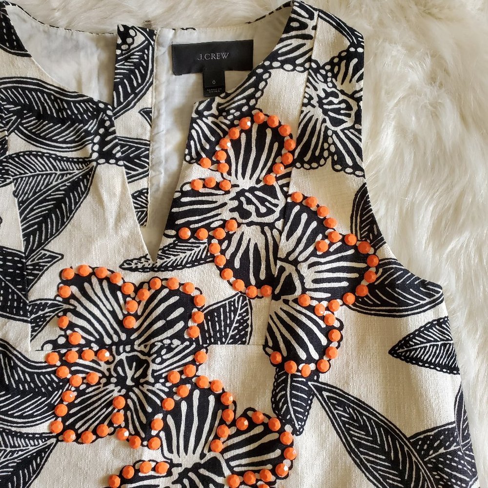 J. Crew Notched Shell Polynesian Floral Size 0 EUC - Picture 9 of 16